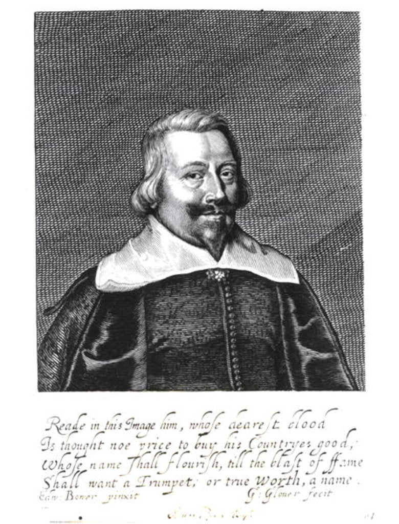 Detail of Portrait of John Pym engraved by George Glover by Edward Bower