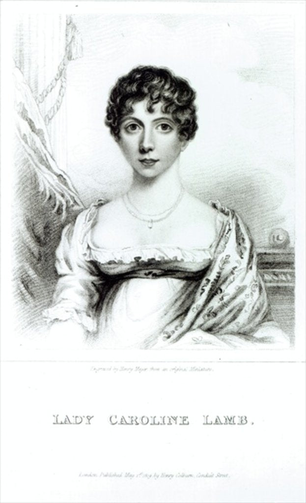 Detail of Portrait of Lady Caroline Lamb engraved by Henry Meyer by English School