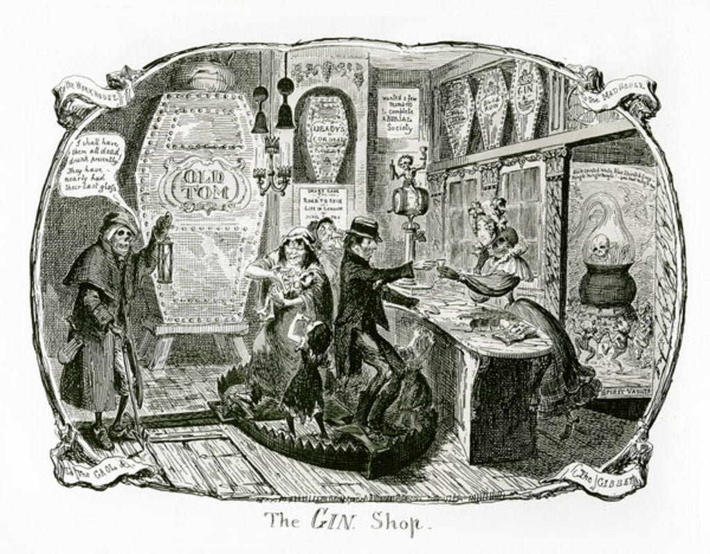 Detail of The Gin Shop, 1829 by George Cruikshank