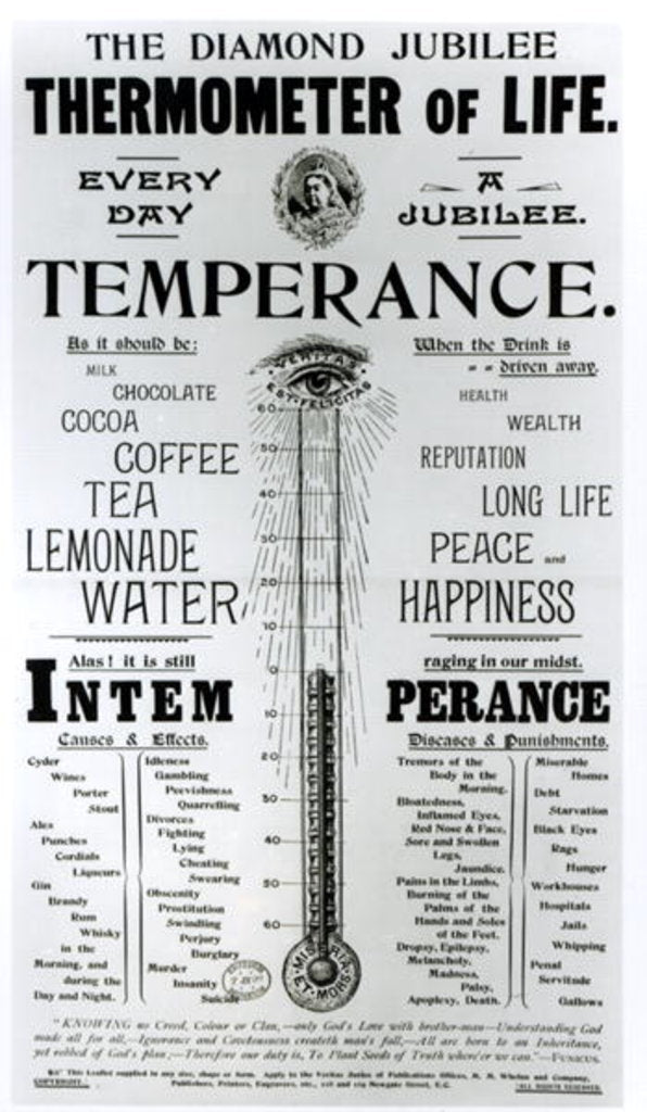 Detail of The Diamond Jubilee Thermometer of Life, printed by M. M. Whelan and Company, 1897 by English School