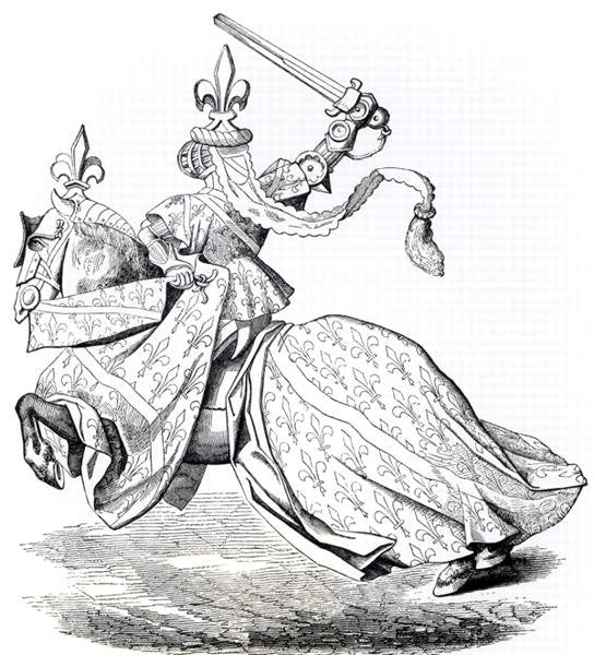 Detail of Facsimile of The Duc de Bourbon armed for the Tournament by French School