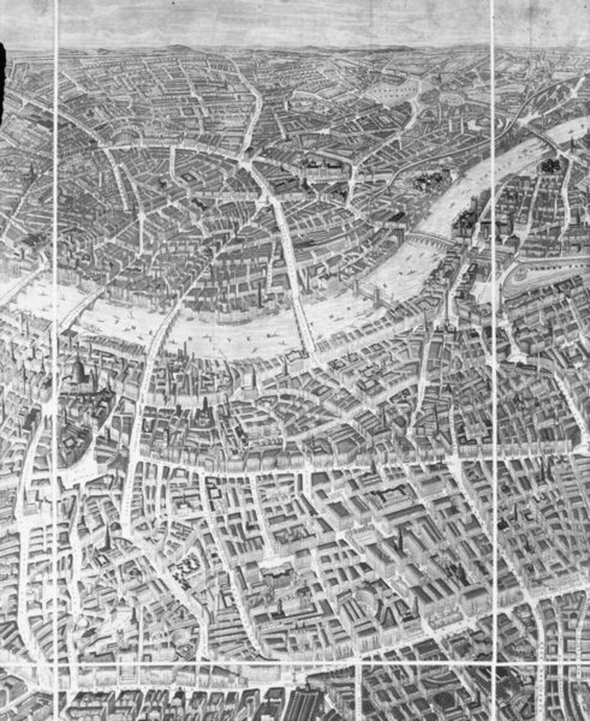 Detail of Balloon View of London, 1851 by English School