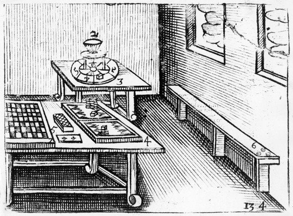 Detail of Board games from 'Orbis Sensualium Pictus', 1658 by John Amos Comenius