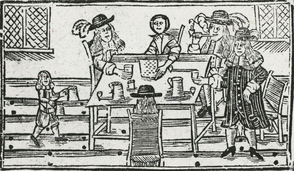 Detail of Boardgame and drinking at tavern by English School