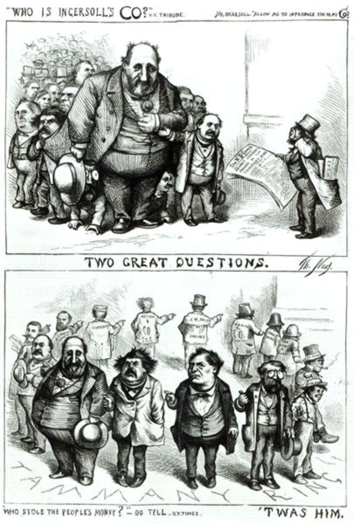 Detail of Cartoons featuring William Marcy 'Boss' Tweed, James Ingersoll and George Miller by Thomas Nast