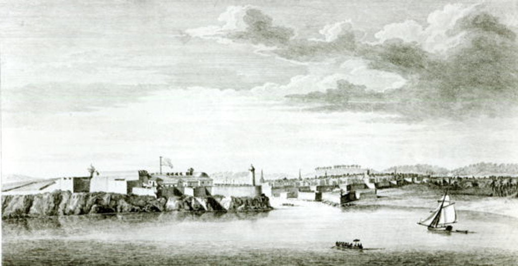 Detail of A Prospect of the Moro Castle and City of Havana from the sea by English School