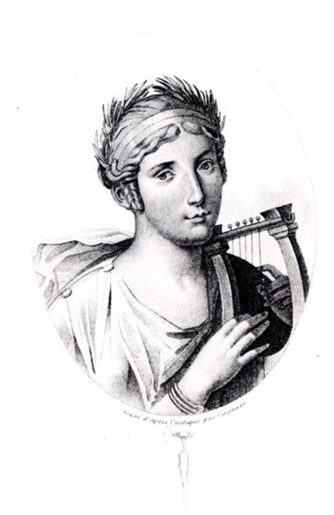 Detail of Portrait of Sappho by J.F. Cazenave
