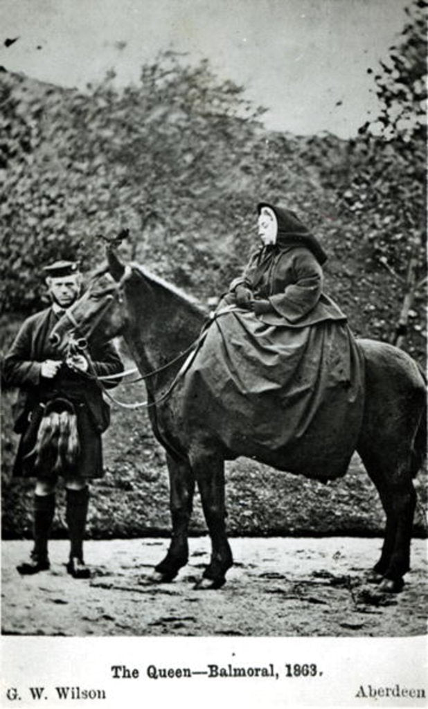 Detail of Queen Victoria on horseback at Balmoral by George Washington Wilson