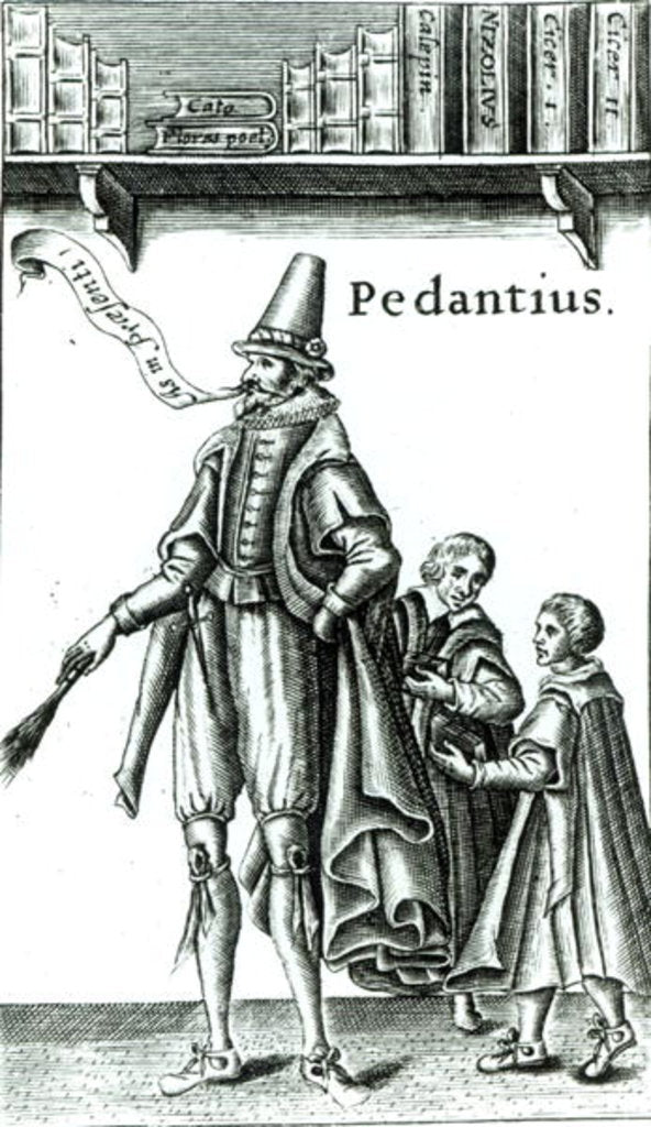 Frontispiece of 'Pedantius', comedy by Edward Forsett produced in Cambridge in 1581 by English School