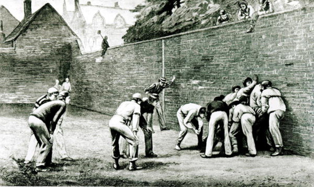 Detail of Football at the Wall at Eton by English School