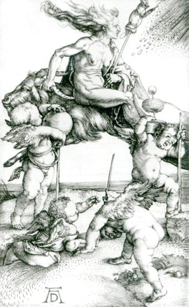 Detail of Witch by Albrecht Dürer or Duerer