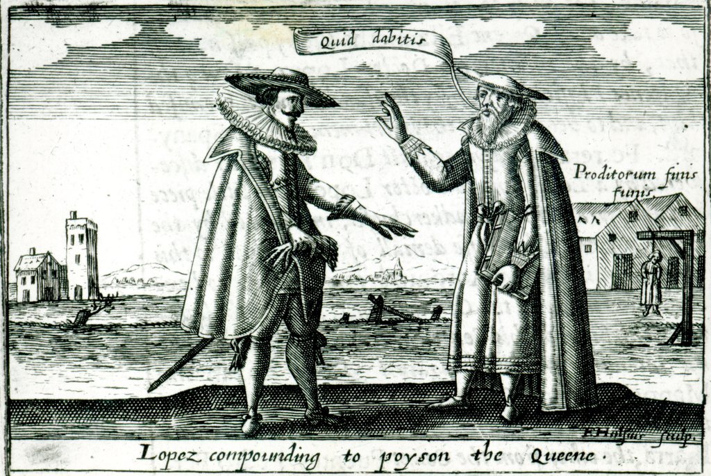 Detail of Lopez Compounding to Poison the Queen by English School