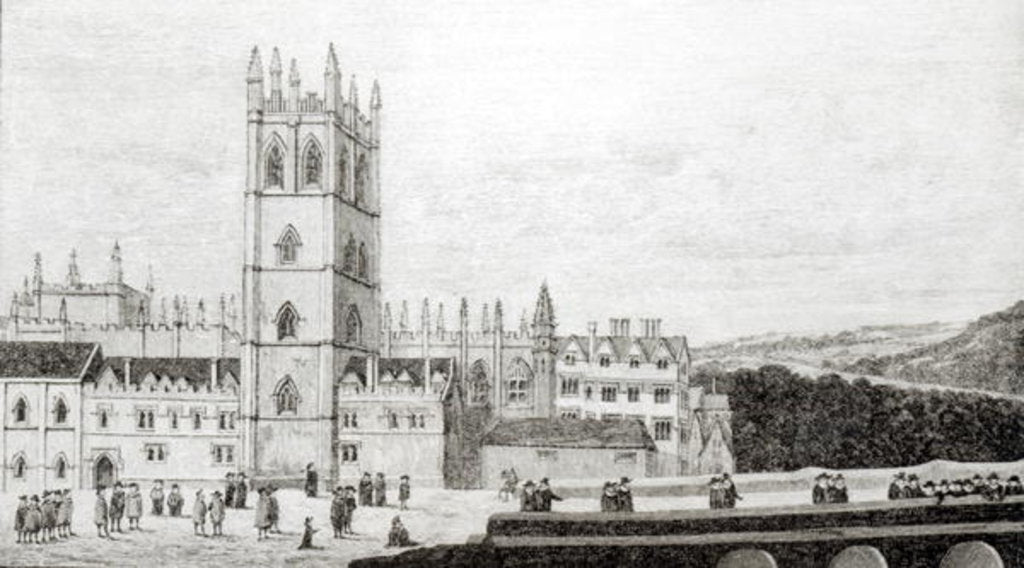 Detail of Magdalen College, Oxford in the 17th century by English School