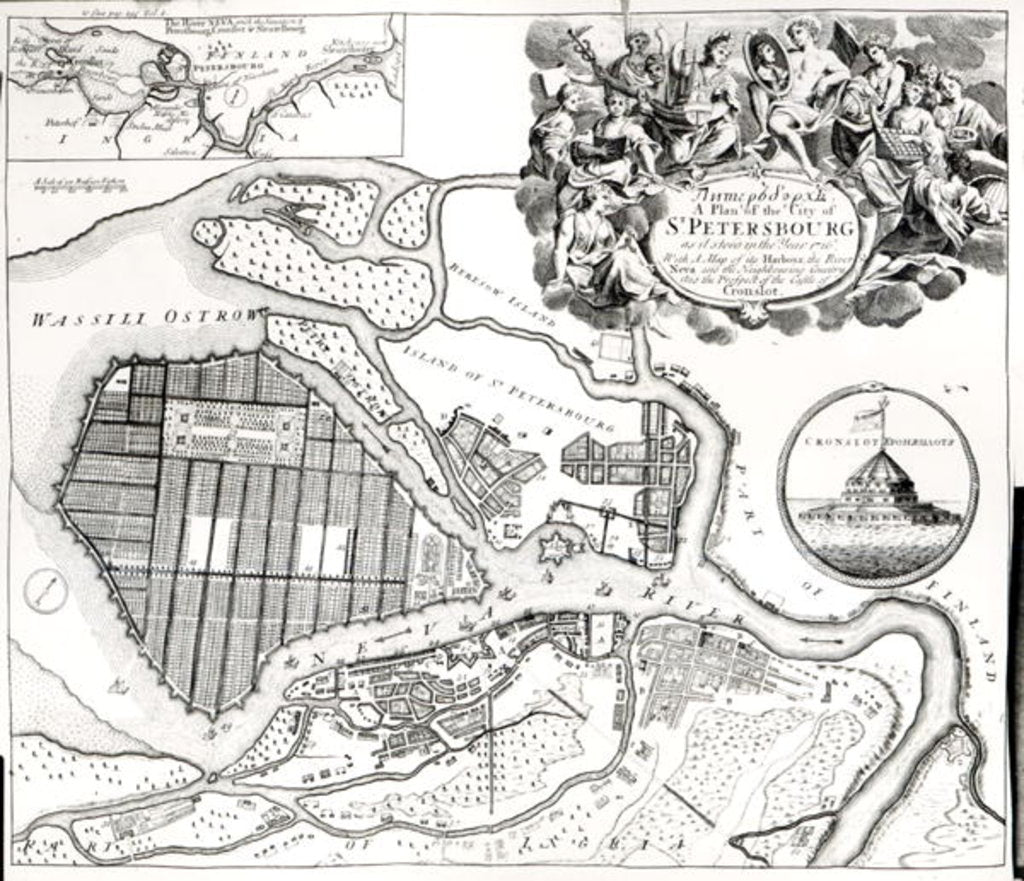 Detail of Map of St.Petersburg by English School
