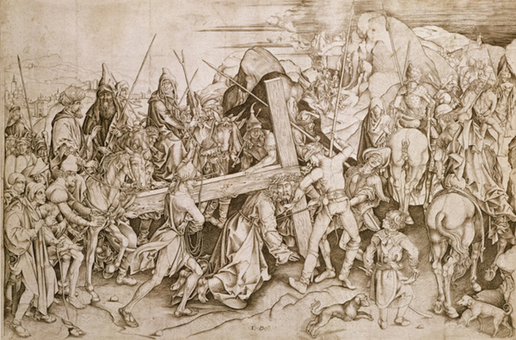 Detail of Christ carrying his cross by Israhel van the Elder Meckenem