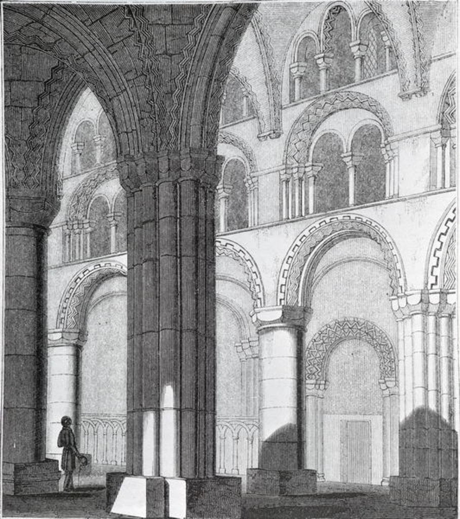 Detail of View of Durham Cathedral Nave by English School