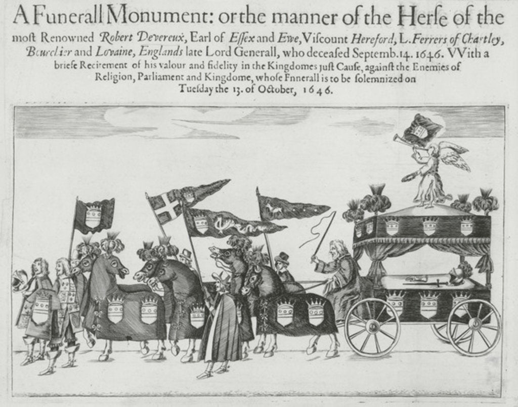 Detail of Funeral cortege of Robert Devereux, 3rd Earl of Essex, 1646 by English School