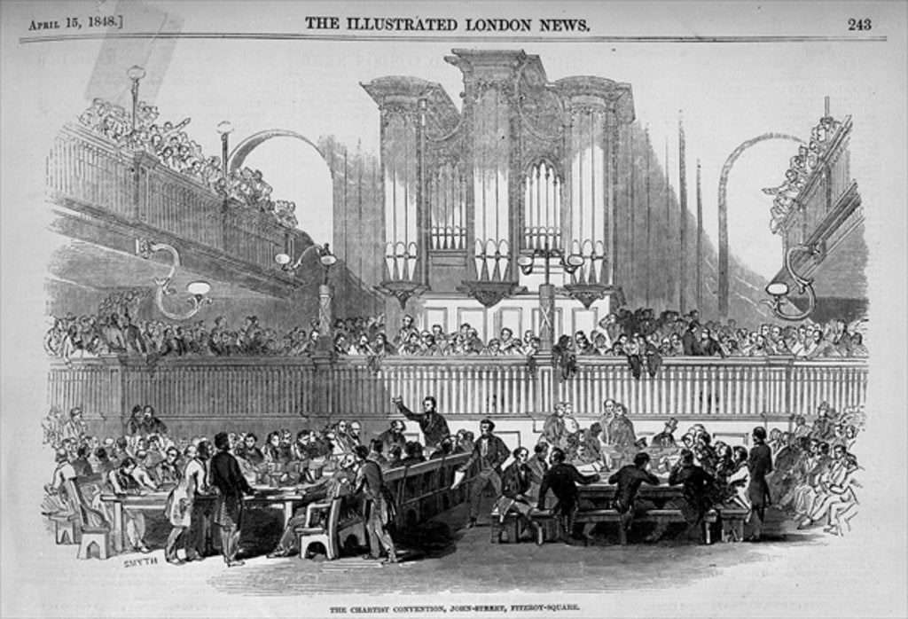 Detail of The Chartist Convention at 23 John Street, Fitzroy Square from 'The Illustrated London News', April 15th 1848 by English School