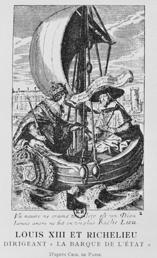 Detail of Louis XIII and Richelieu, 1627-8 by Crispin I de Passe