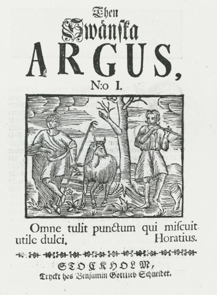 Detail of First issue 'Then Swänska Argus', 1732 by Swedish School