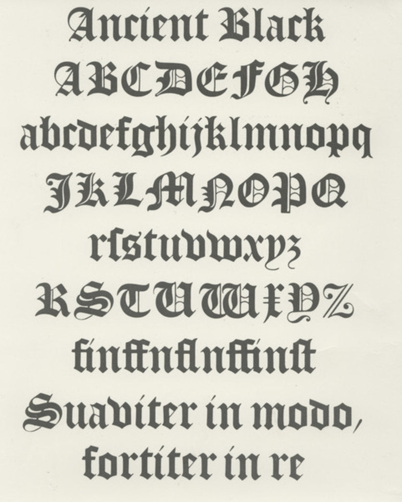 Detail of Ancient Black typeface by Anonymous