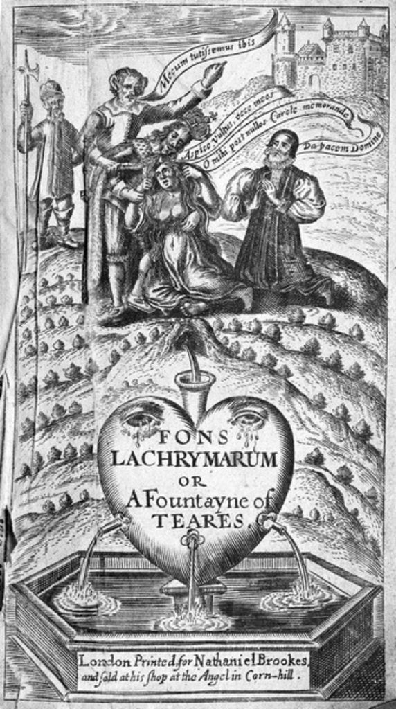 Detail of Titlepage of 'Fons Lacyrymarum', 1649 by English School