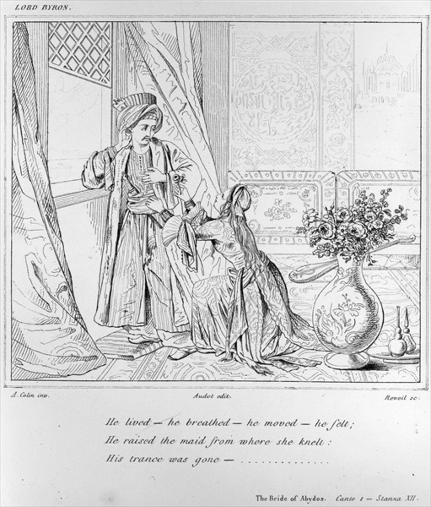 Detail of Scene from The Bride of Abydos by Lord Byron by Alexandre Colin