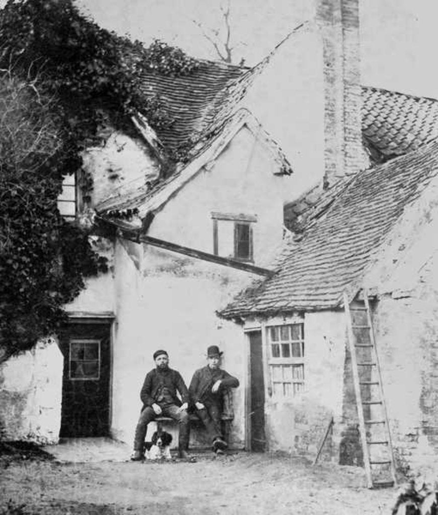 Detail of Two men outside Enfield cottage, c.1890 by English Photographer