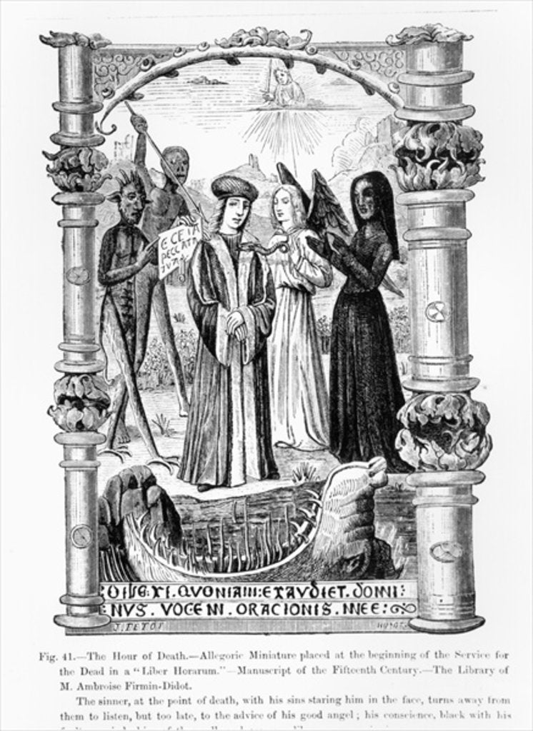 Detail of The Hour of Death, an allegoric miniature by French School