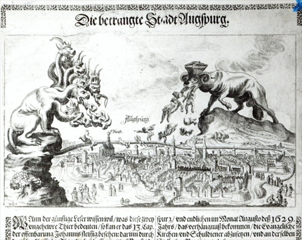 Detail of The City of Augsburg forced to accept Catholic Domination in 1629 by German School