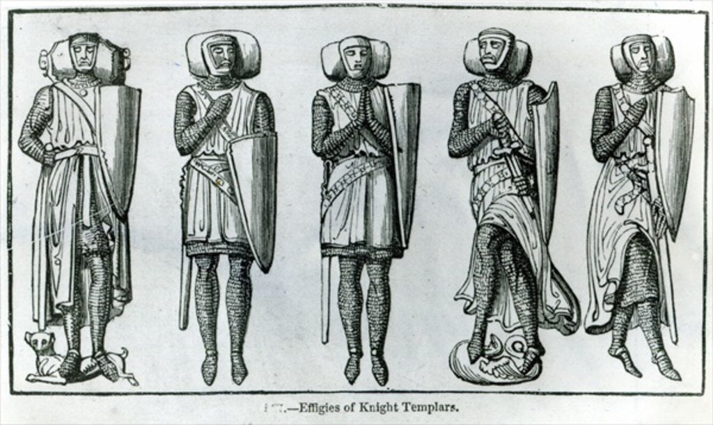 Detail of Effigies of Knight Templars by School English