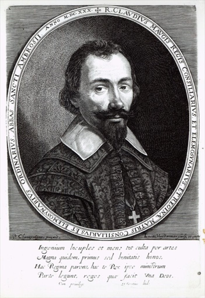 Detail of A portrait of Claude Maugis, advisor to Marie de Medici by Philippe de (after) Champaigne