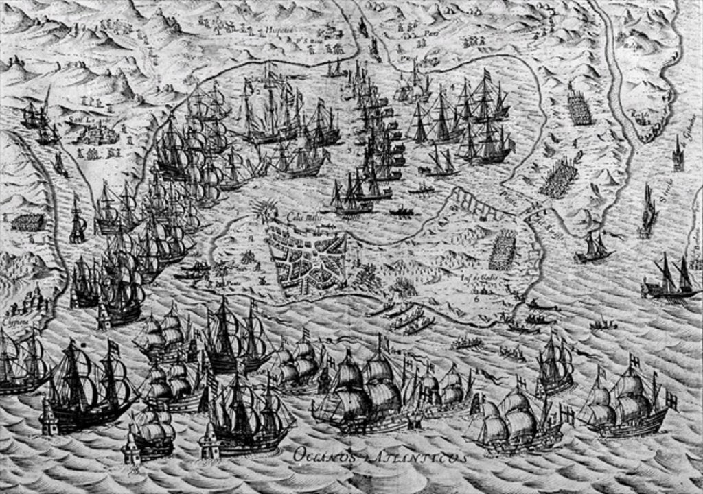 Detail of The Capture of Cadiz, 21 June 1596 by English School