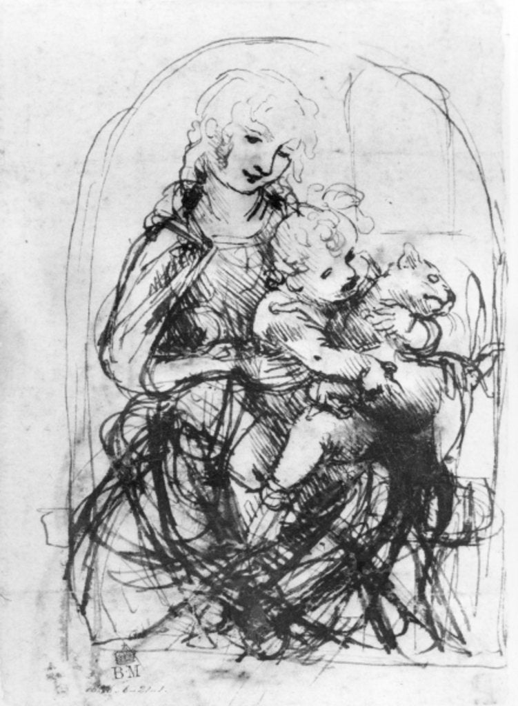 Detail of Study for a Madonna with a Cat, c.1478-80 by Leonardo da Vinci
