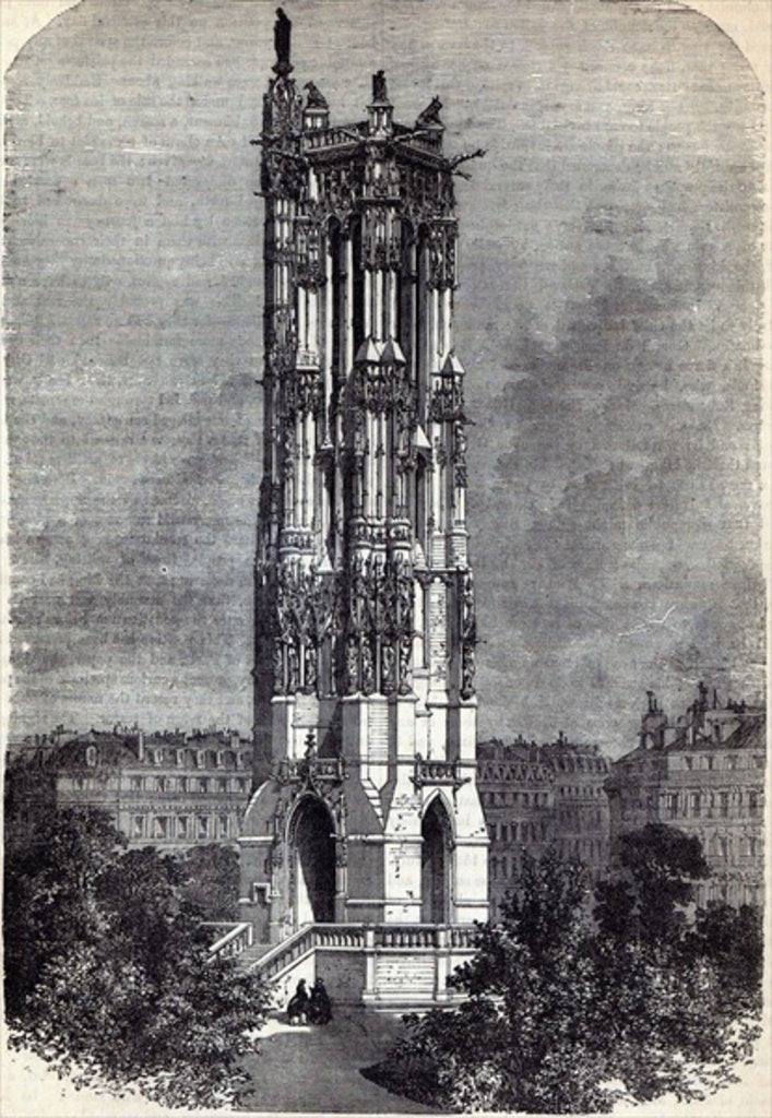 Detail of Church of St. Jacques de la Boucherie, Paris, which held sittings of the National Assembly by English School