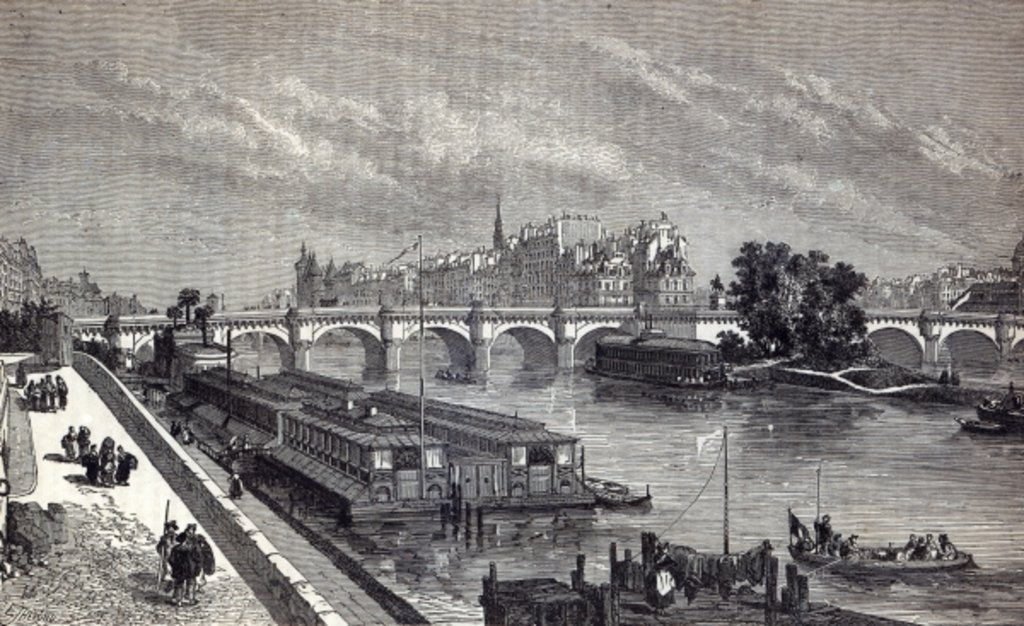 Detail of Modern Paris: The Pont Neuf, 1845 by English School