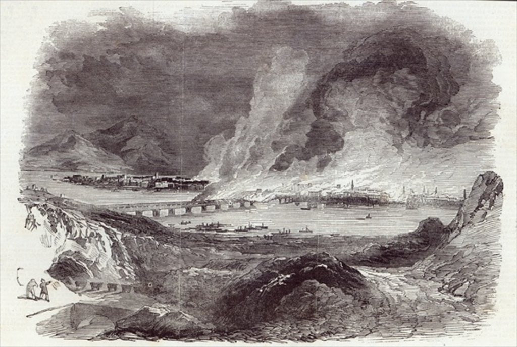 Detail of Great Fire at Pittsburgh by English School