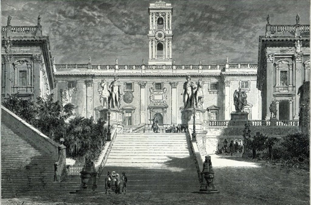 Detail of Facade of the Senatorial Palace, Rome by Emile Theodore Therond