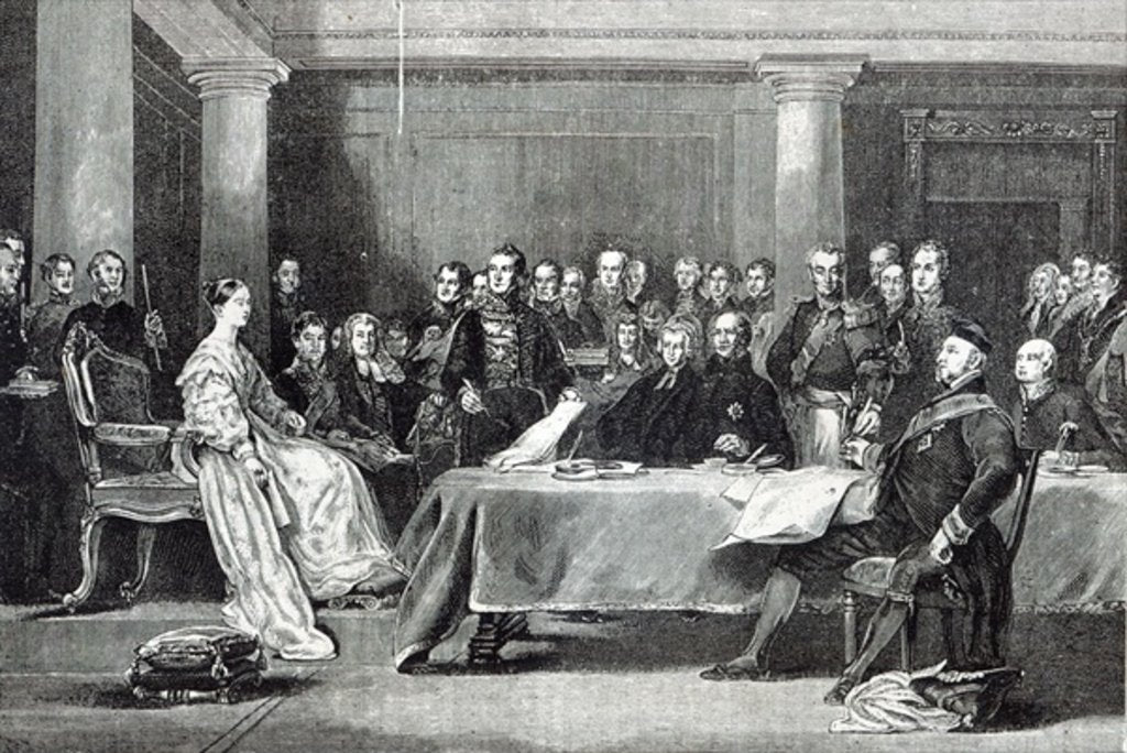 Detail of The Queen's First Council by David (after) Wilkie