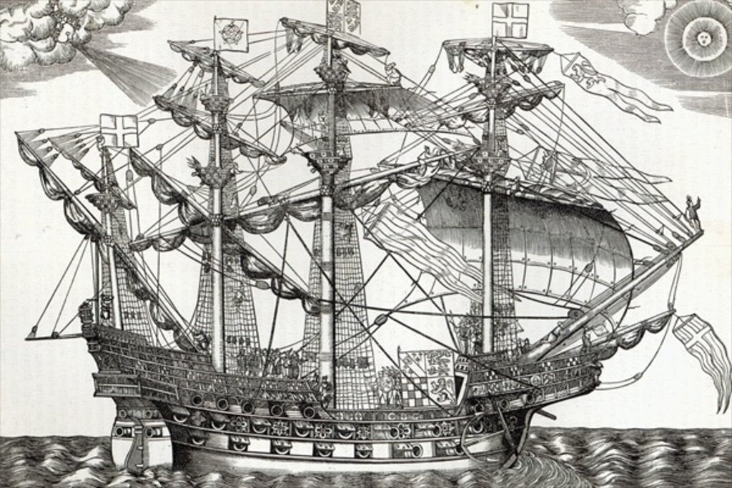 Detail of The Ark Raleigh, the Flagship of the English Fleet by English School
