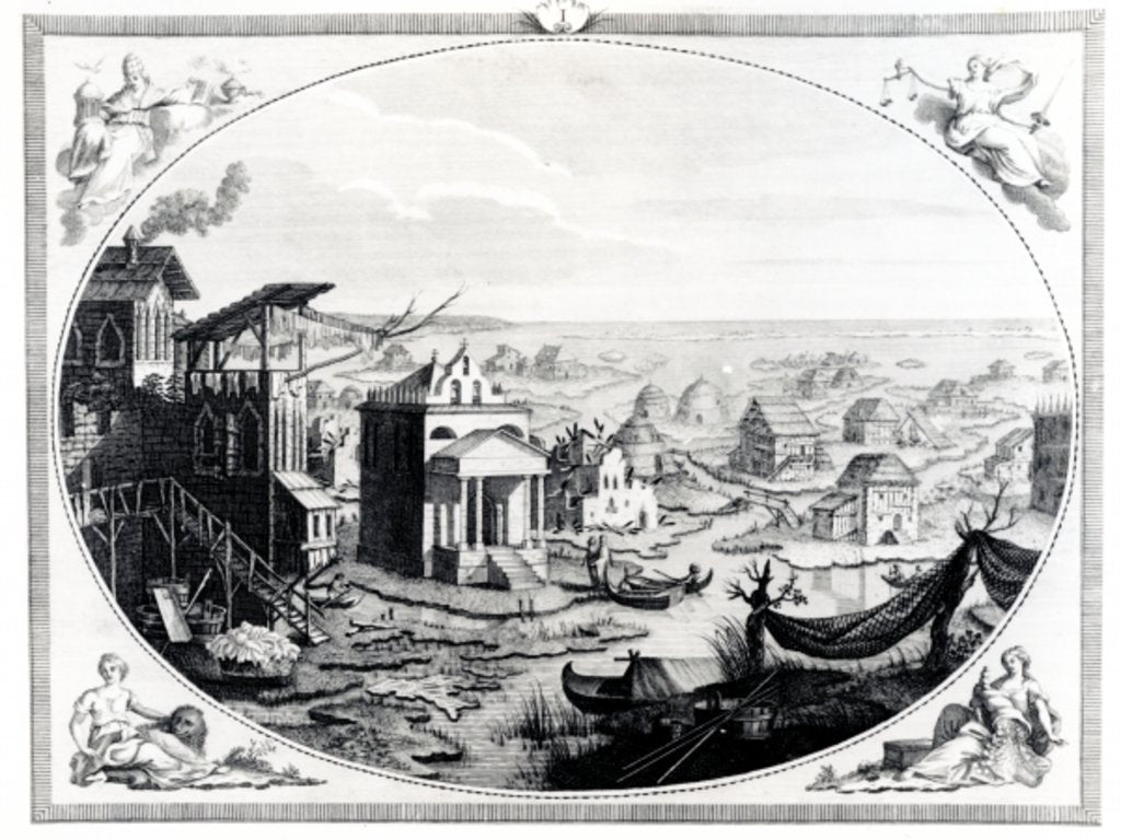 Detail of Early Settlement of Venice by Italian School