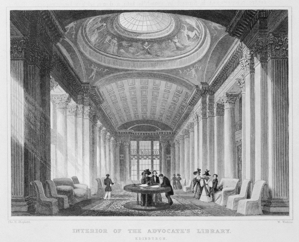 Detail of Interior of the Advocate's Library, Edinburgh by Thomas Hosmer (after) Shepherd