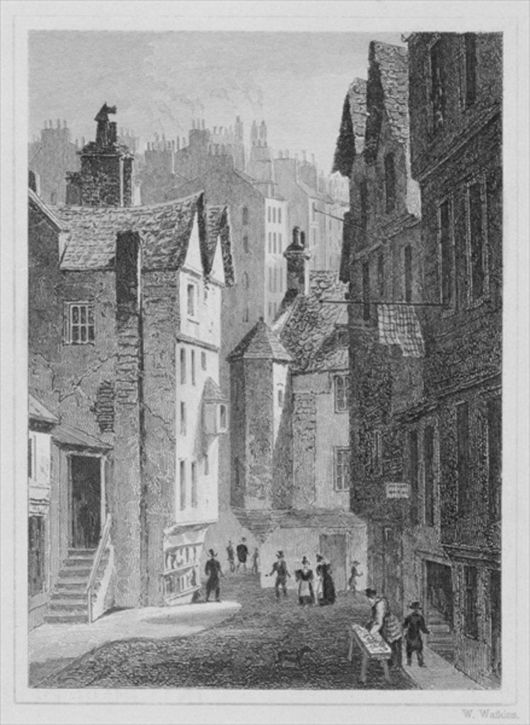 Detail of High School, Wynd, Edinburgh engraved by William Watkins, 1831 by Thomas Hosmer Shepherd