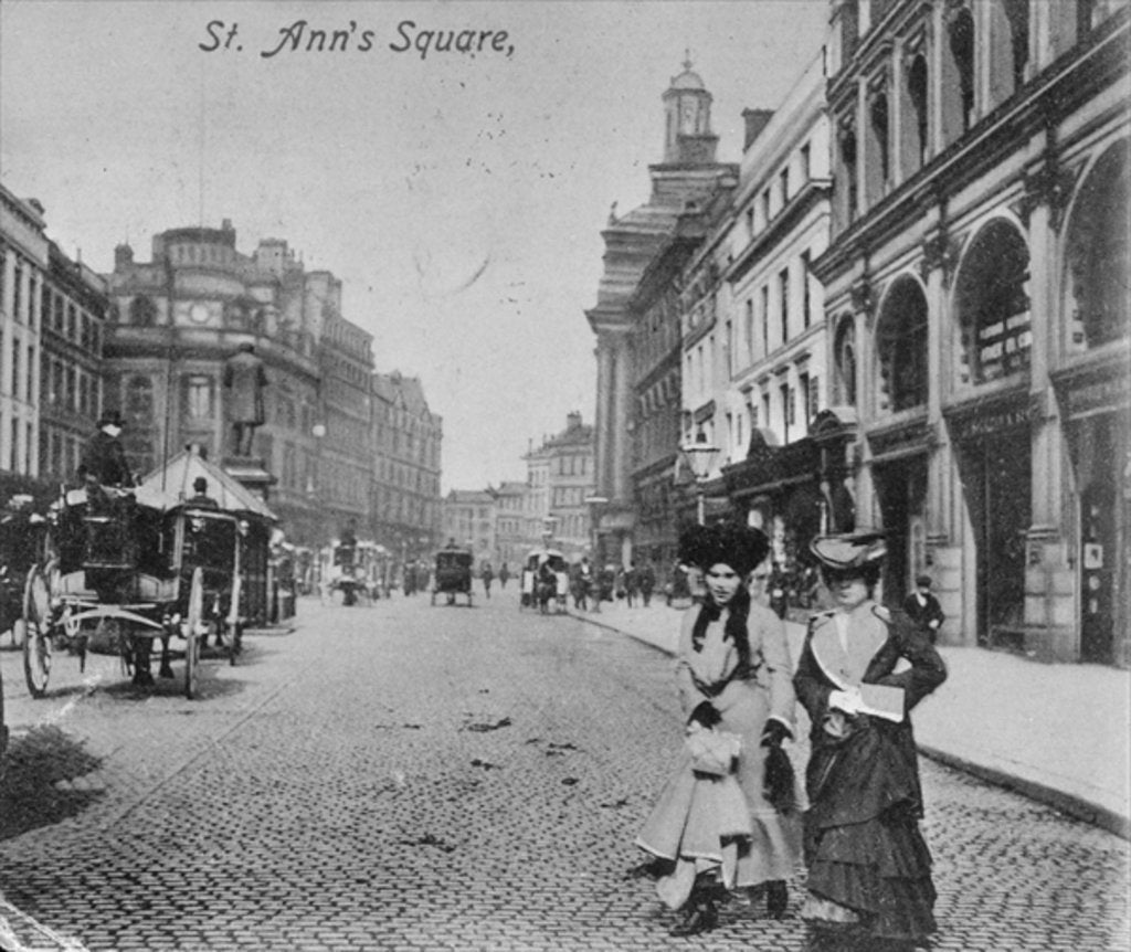 Detail of St. Ann's Square, Manchester, c.1910 by English Photographer