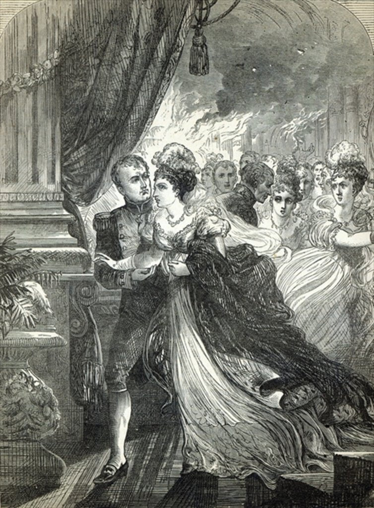 Detail of Napoleon and Marie-Louise escaping from the fire at the ball given on July 1st, 1810 by English School