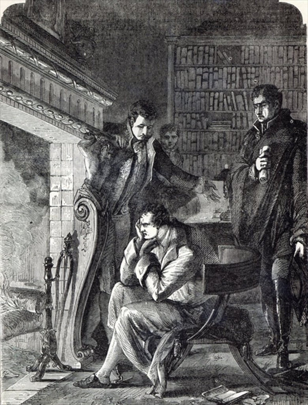 Napoleon brooding by the fire the night before his Abdication and ...