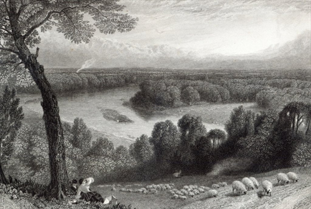 Detail of The Thames from Richmond Hill by Myles Birket Foster