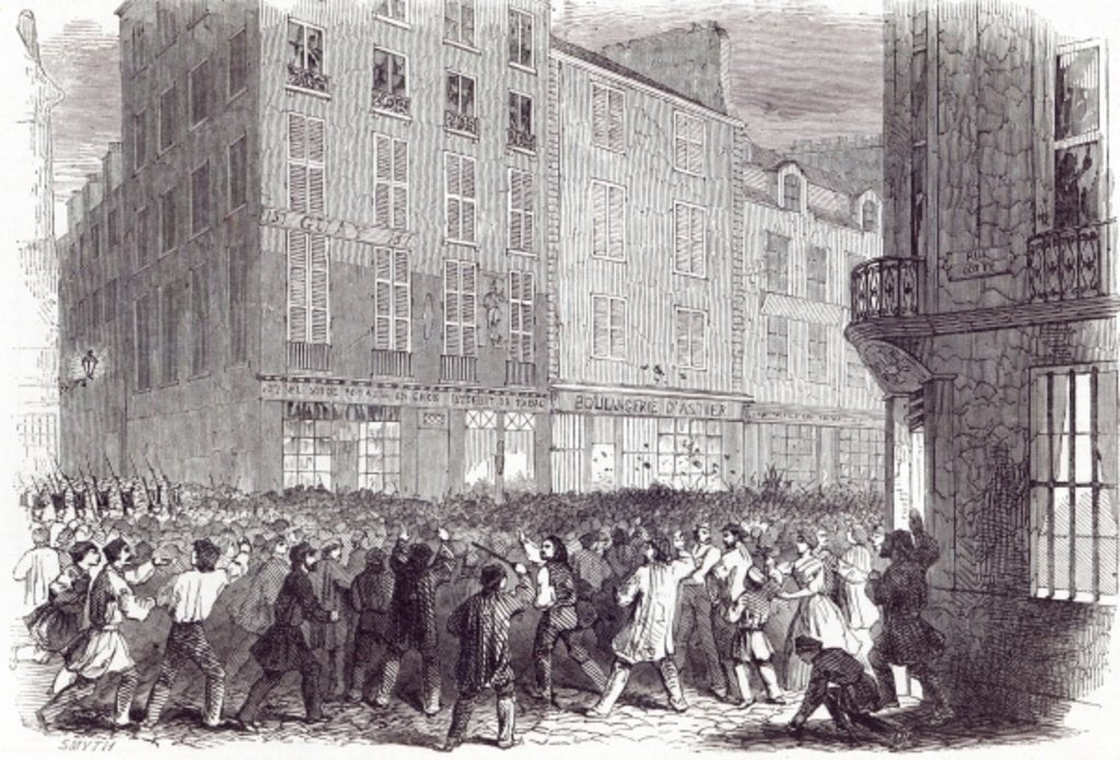 Detail of Bread Riot, in the Rue du Faubourg St. Antoine, at Paris by English School