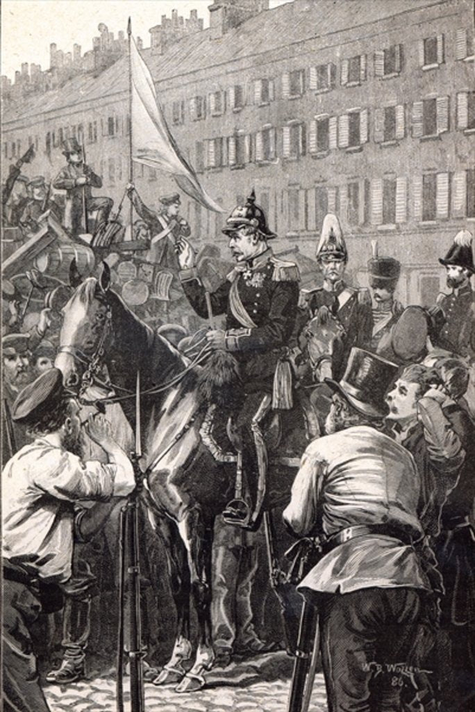 Detail of The King of Prussia addressing the Berliners in 1848 by English School