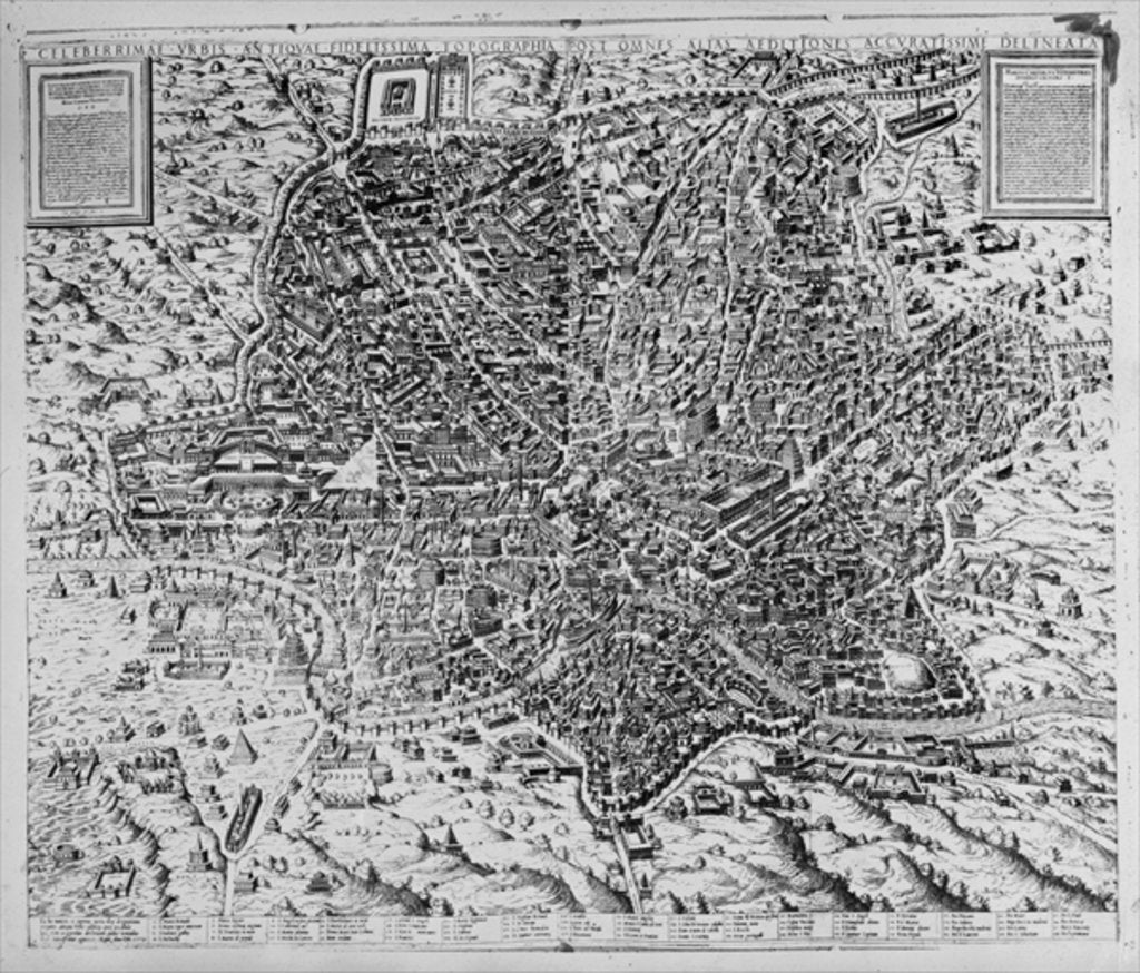 Detail of Map of Rome, 1579 by Mario Cartaro